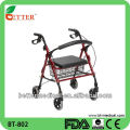 Caminante de aluminio de rollator de ancianos plegable con asiento